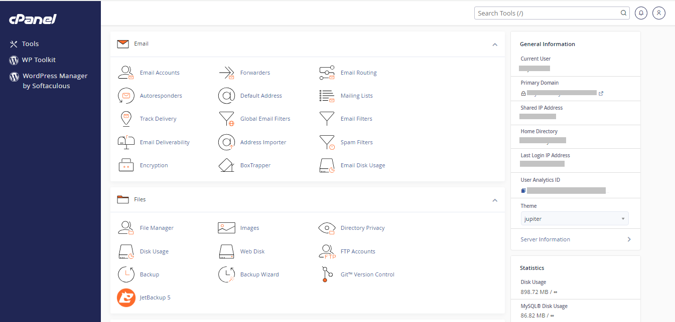 cPanel Dashboard